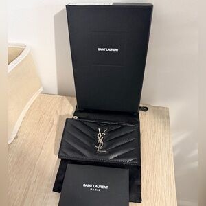 Authentic YSL CASSANDRE MATELASSÉ FRAGMENTS CARD CASE
